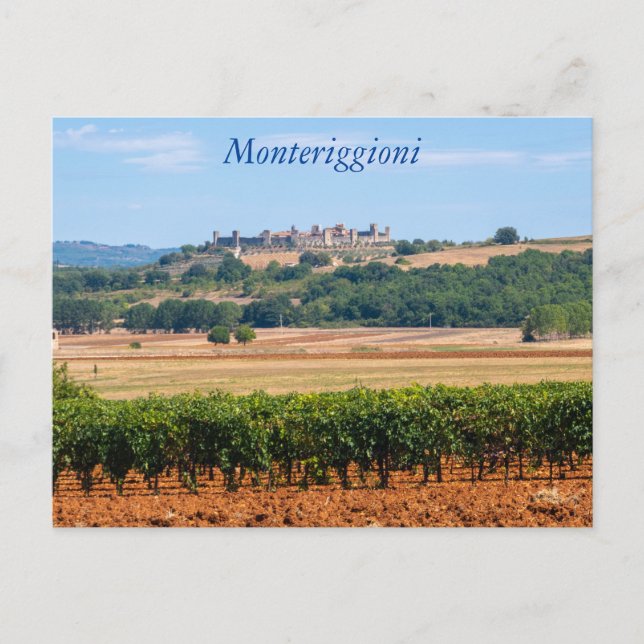 Monteriggionni siluett, Toscana, Italien vykort (Framsida)