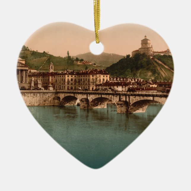 Montering av capuchinsna, Turin, Piedmont, italien Julgransprydnad Keramik (Framsidan)