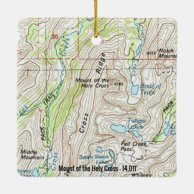 Montering av Heligan Kor Colorado Fourteener Julgransprydnad Keramik (Baksida)