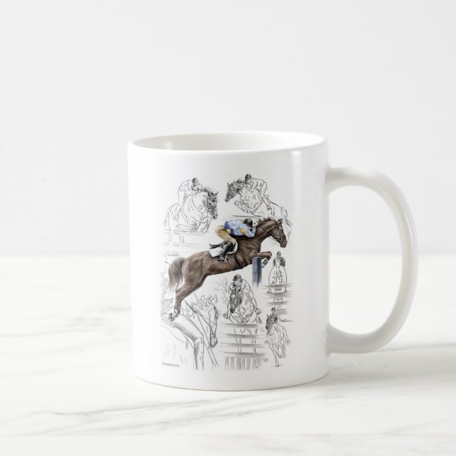 Montering av jumper Horses Fences Kaffemugg (Höger)