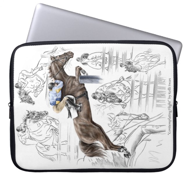 Montering av jumper Horses Fences Laptop Sleeve (Framsidan)