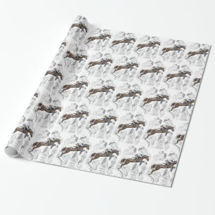 Montering av jumper Horses Fences Presentpapper