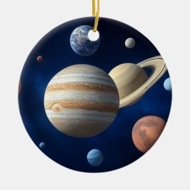 Montering av solsystem julgransprydnad keramik (Framsidan)
