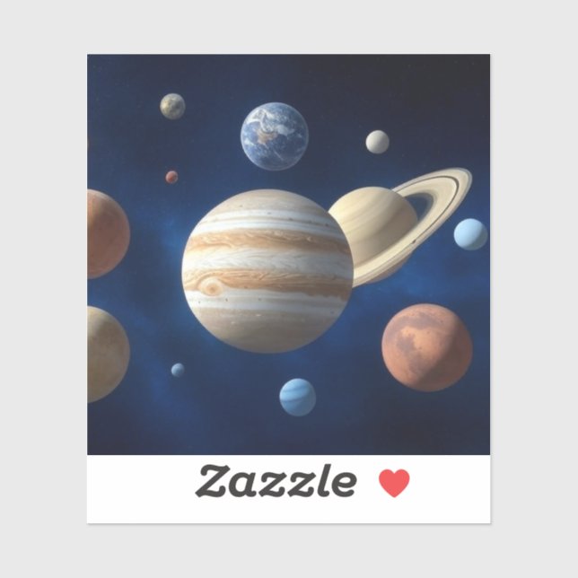 Montering av solsystem klistermärken (Ark)