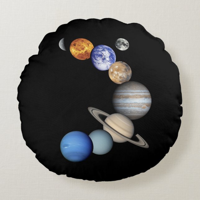 Montering av solsystem rund kudde (Framsidan)