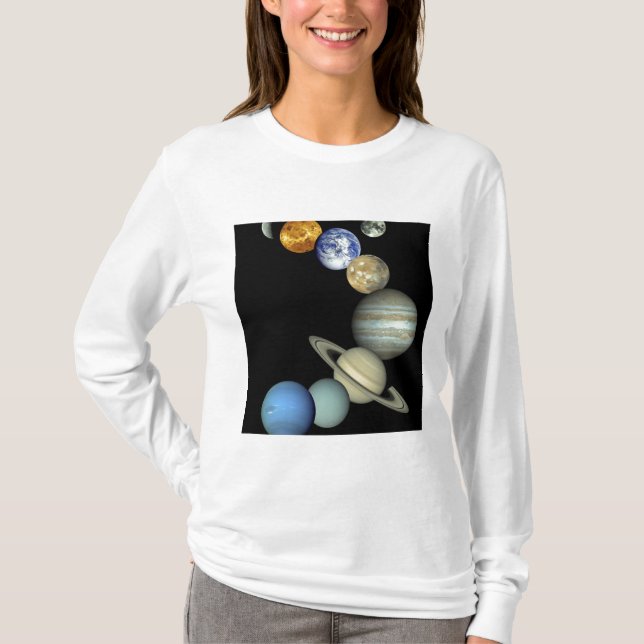 Montering av solsystem tee shirt (Framsida)