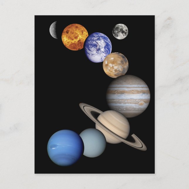 Montering av solsystem vykort (Framsida)