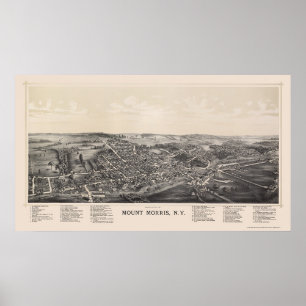 Montering Morris, panorama- karta för NY - 1893 Poster