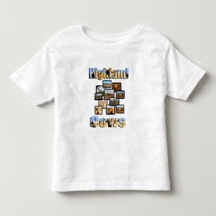 Montering och Logotyp av höglandskor. T Shirt