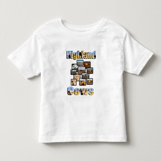 Montering och Logotyp av höglandskor. T Shirt (Framsida)