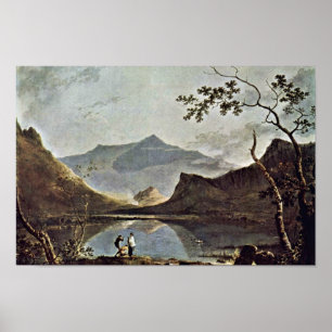 Montering Snowdon från Llyn Nantlle som ses av Poster