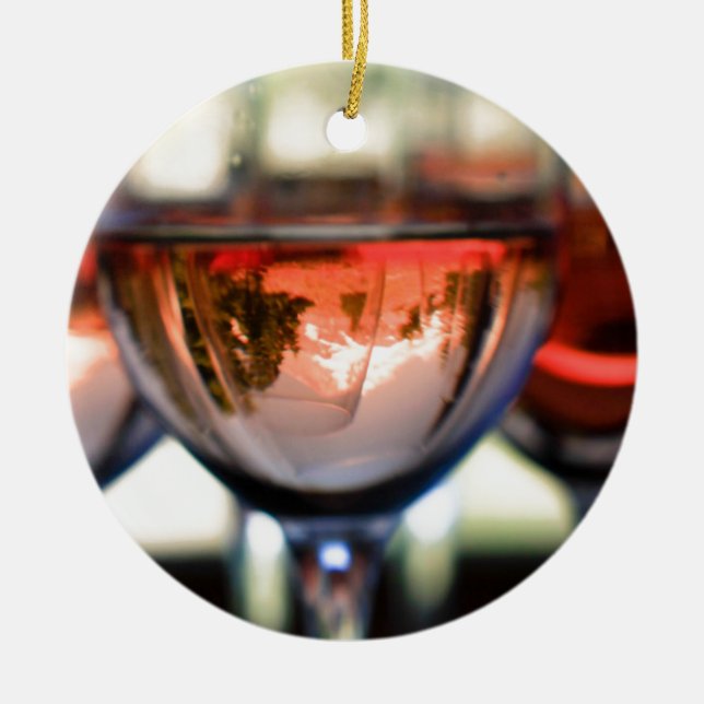 Monteringshuva i ett vinexponeringsglas julgransprydnad keramik (Framsidan)