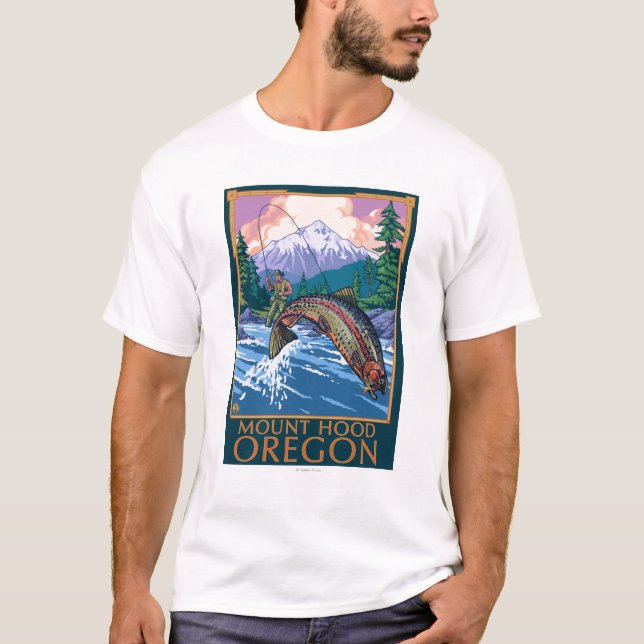 Monteringshuva, OregonFisherman plats T-shirt (Framsida)