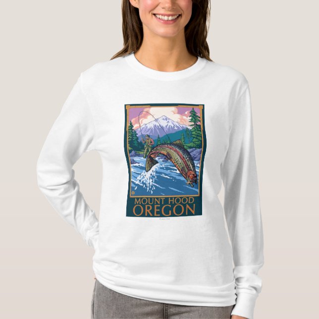 Monteringshuva, OregonFisherman plats T Shirt (Framsida)