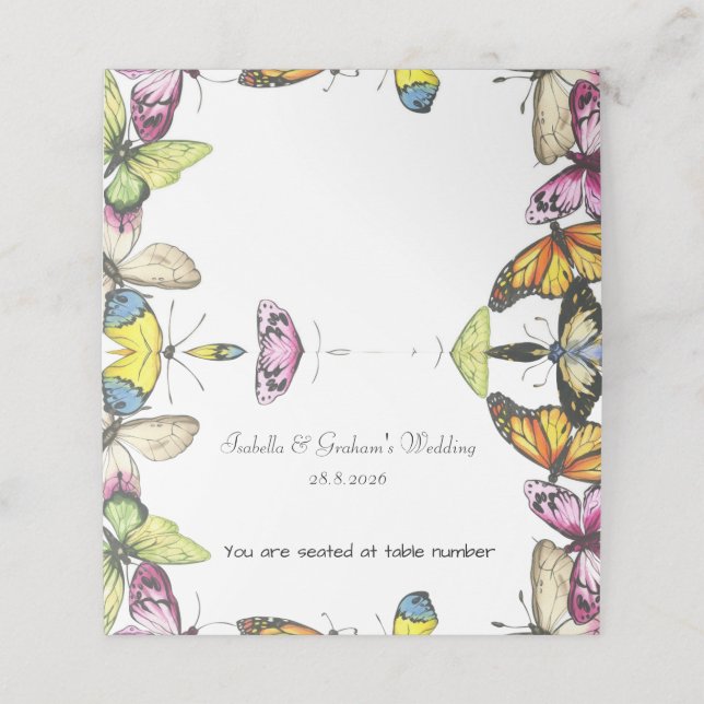 Monteringskort - enkel fjäril-design placeringskort (Utvändigt utvikt)