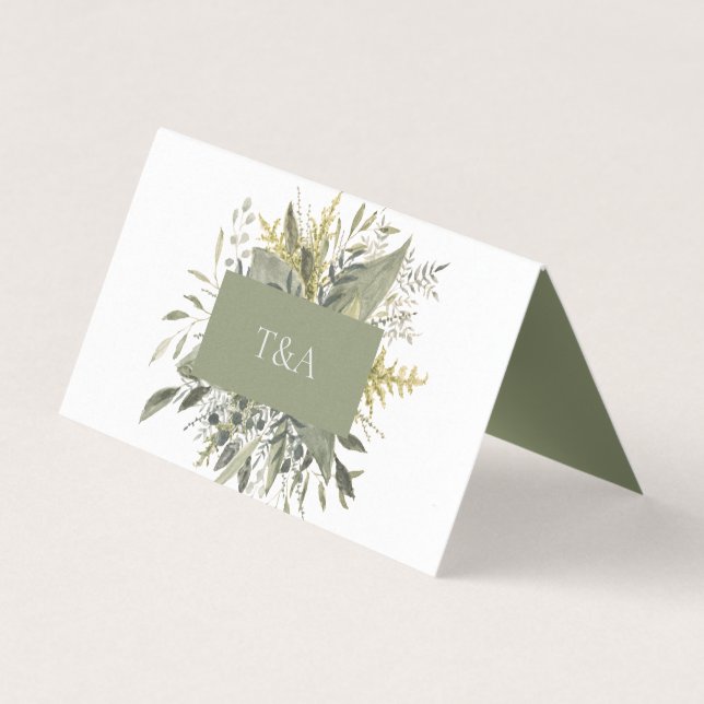 Monteringskort för botaniska vattenfärger i Bröllo Kort (Baksida)