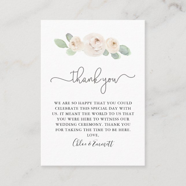 Monteringskort för botaniskt Bröllop Tack Placeringskort (Framsida)