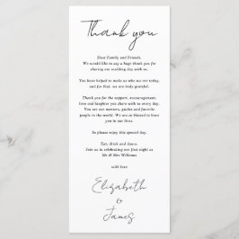 Monteringskort för chic, svart och vit Bröllop Tac Meny