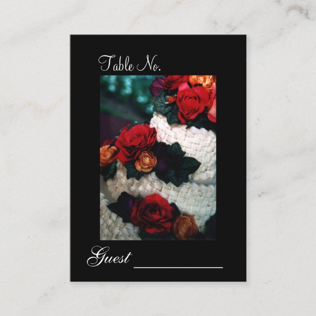 Monteringskort för Elegant Bright Ro Cake Bröllop  Placeringskort (Framsida)