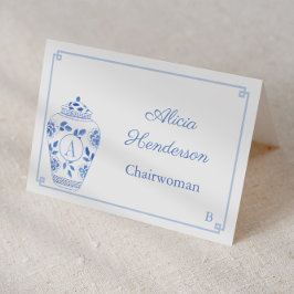 Monteringskort för Elegant Monogram Ginger Burk Bordsnummer