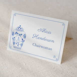 Monteringskort för Elegant Monogram Ginger Burk Bordsnummer