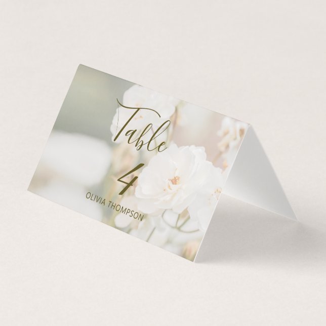 Monteringskort för foto Bröllop Bord i Vit ros Kort (Framsida)