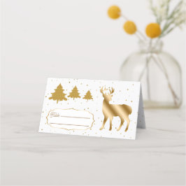 Monteringskort för guld Glitter Hjort och Glitter  Placeringskort