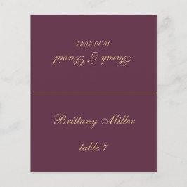 Monteringskort för Vin Färg Bröllop - utskrivet gä