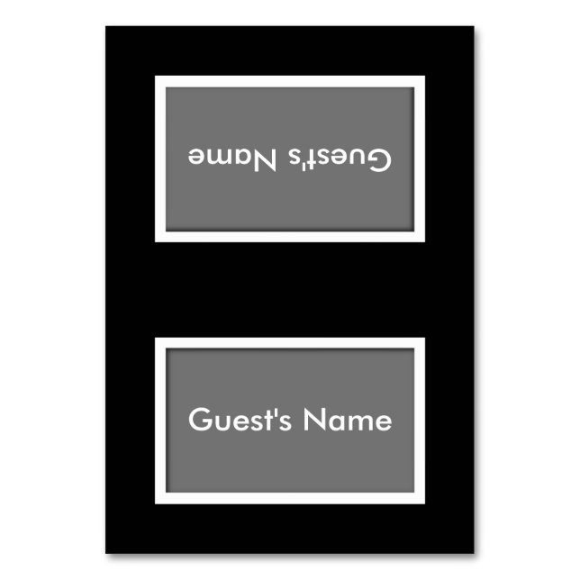 Monteringskort med tältduk för Namn i Färg Bordsnummer (Framsidan)