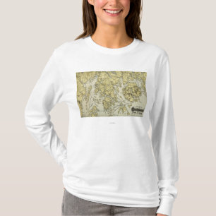 Monteringsöde ö och kusten av den Maine kartan T-shirt