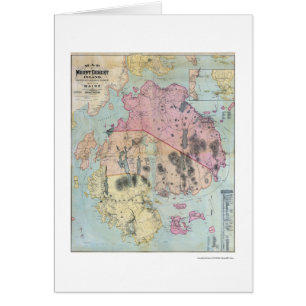 Monteringsöde öMaine karta - 1887 Hälsningskort