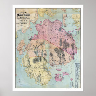 Monteringsöde öMaine karta - 1887 Poster