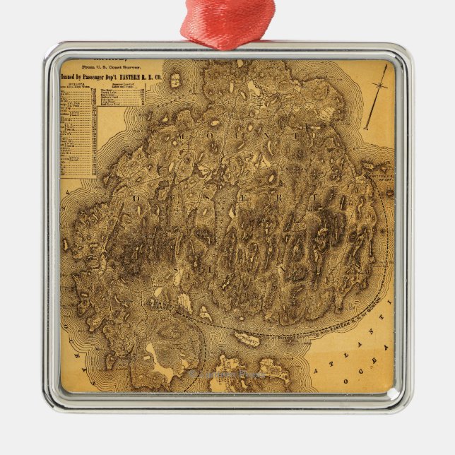 MonteringsökenIslandPanoramic karta Julgransprydnad Metall (Framsidan)