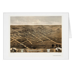 Monteringssterling, panorama- karta för IL - 1869 Hälsningskort