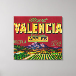 MonteringsValencia Apple etikett - Watsonville, CA Canvastryck
