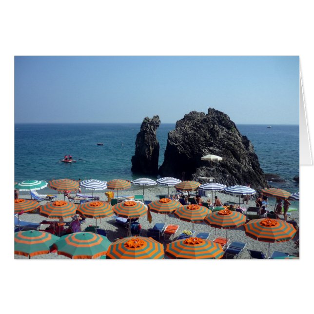 monterosso parbrellas hälsningskort (Framsidan Horizontal)