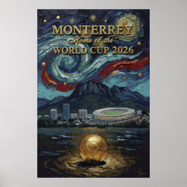 Monterrey 2026 Fotboll Lyxig Fotboll Väggkonst