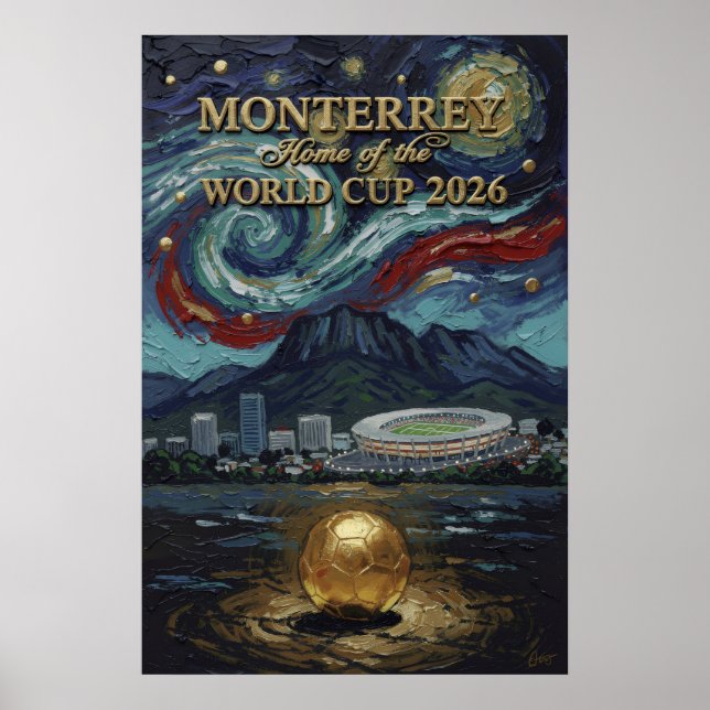 Monterrey 2026 Fotboll  Lyxig Fotboll Väggkonst (Framsidan)