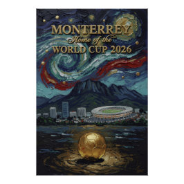 Monterrey 2026 Fotboll Lyxig Fotboll Väggkonst Perfect Poster
