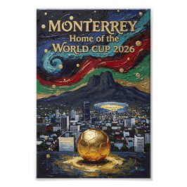 Monterrey Fotbollskonst 2026 Stadion Stad Design Fototryck