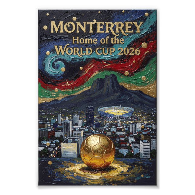 Monterrey Fotbollskonst 2026 Stadion Stad Design Fototryck (Framsidan)
