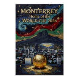 Monterrey Fotbollskonst 2026 Stadion Stadsdesign Perfect Poster