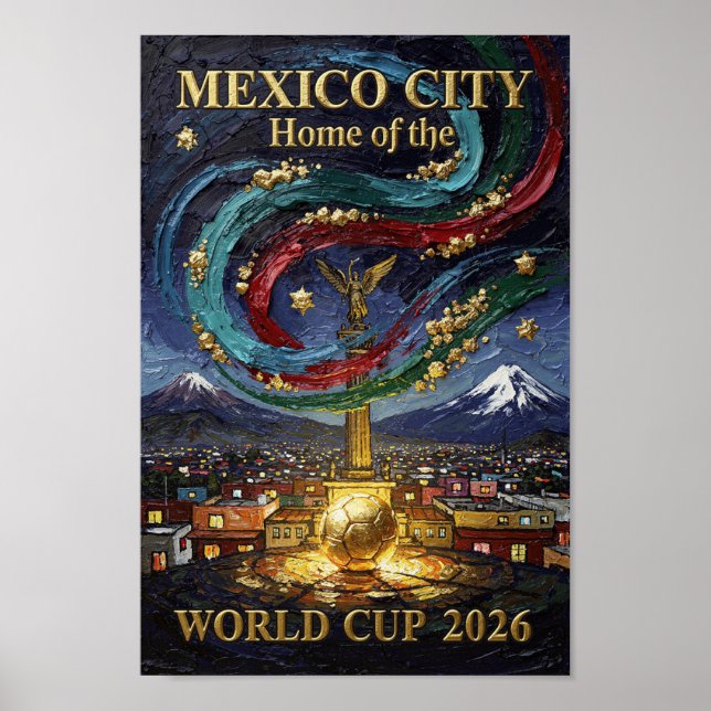 Monterrey Fotbollskonst 2026 Stadium City Poster (Framsidan)