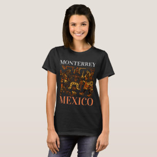 Monterrey Mexico Aztec Design, 3 kvinnor T Shirt