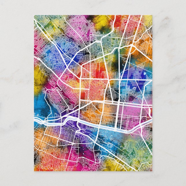 Monterrey Mexico City Karta Vykort (Framsida)