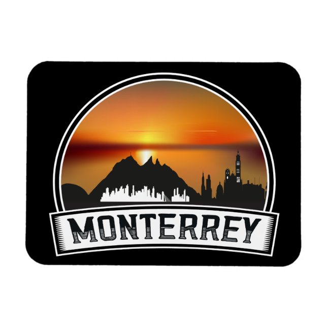 Monterrey Mexico Sunset Cityscape Photo Magnet (Horisontell)