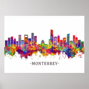 Monterrey Mexiko Skyline Poster