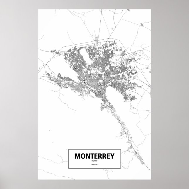 Monterrey, Mexiko (svart på vitt) Poster (Framsidan)