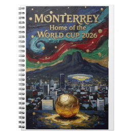 Monterrey Soccer Art 2026 Stadium City Design Anteckningsbok