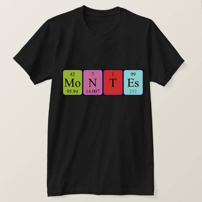 Montes periodisk skjorta bord namn t-shirt (Design framsida)